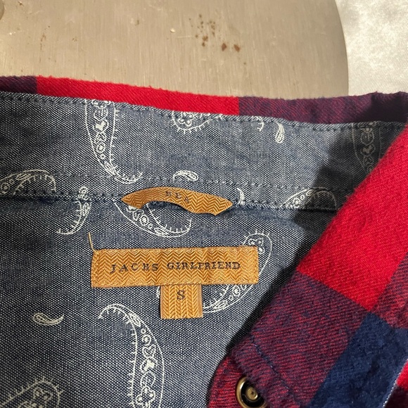 JACHS Girlfriend Red and Blue Plaid Shirti - Picture 5 of 5